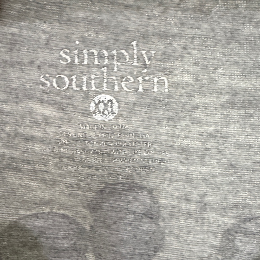 Simply Southern Gray Tee with Messy Bun Pink and Yellow Accents - Picture 2 of 4